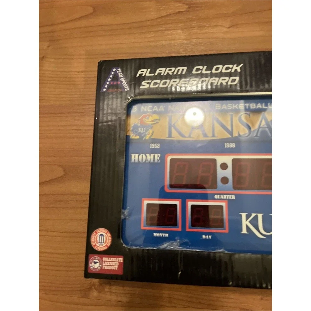 Kansas University Jayhawks Digital Alarm Clock Scoreboard Multi-Color